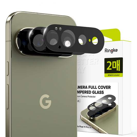 Ringke takakameran suojakalvo Google Pixel 11 Pro XL:lle, karkaistu lasi, 2 kappaleen setti, musta