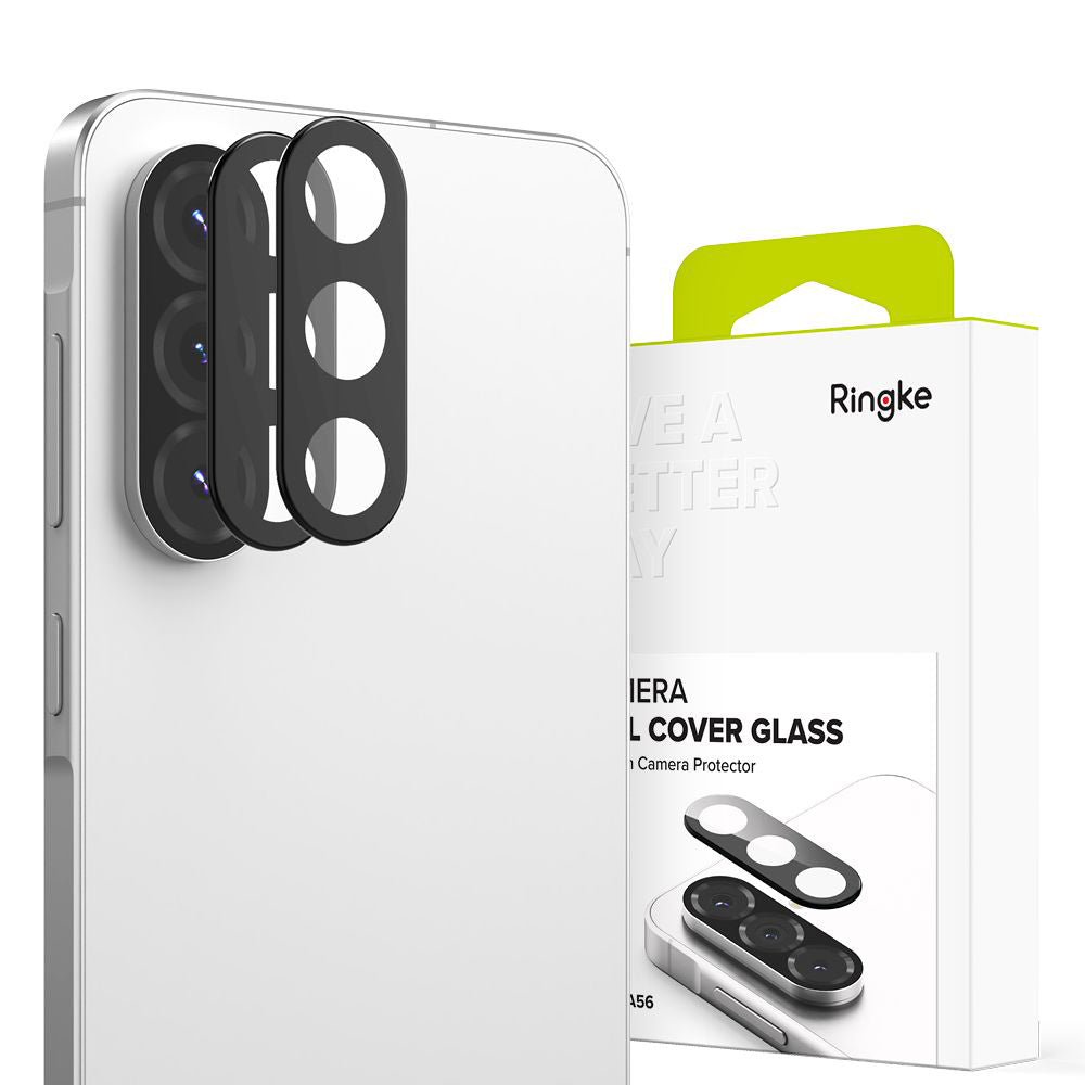 Ringke-suojakalvo Samsung Galaxy A56 A566 -puhelimen takakameralle, karkaistu lasi, 2 kappaleen setti, musta