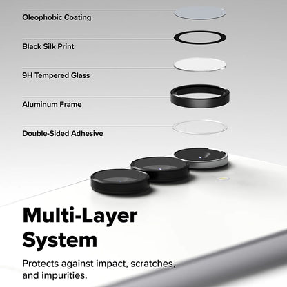 Ringke Rear Camera Protective Film for Samsung Galaxy S25 FE, Tempered Glass, Set of 2, Black