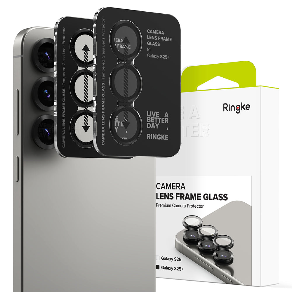 Suojakalvo Ringke takakameralle Samsung Galaxy S25 S931, karkaistu lasi, musta