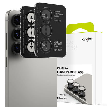 Suojakalvo Ringke takakameralle Samsung Galaxy S25 S931, karkaistu lasi, musta