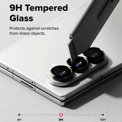 Suojakalvo Ringke Takakamera Samsung Galaxy Z Fold7 F966, Karkaistu Lasi, 2 kappaleen setti, Musta