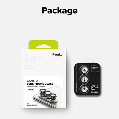 Suojakalvo Ringke Takakamera Samsung Galaxy Z Fold7 F966, Karkaistu Lasi, 2 kappaleen setti, Musta