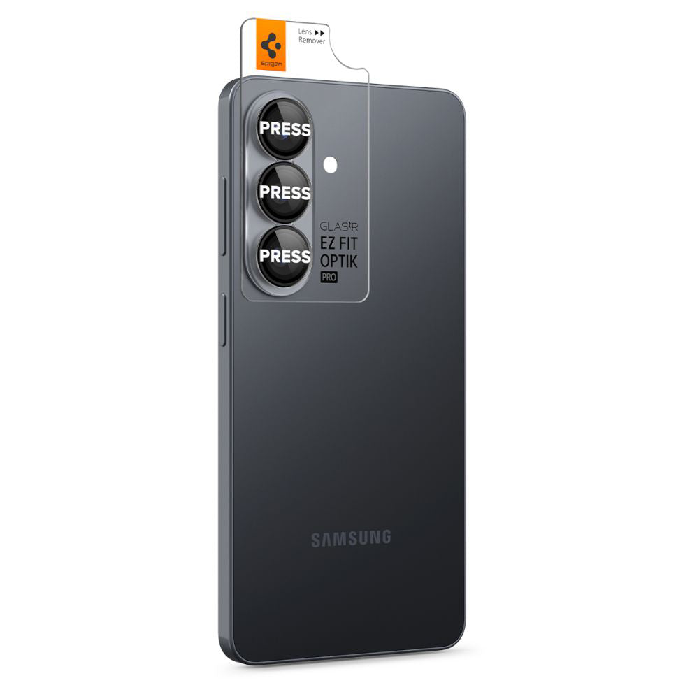 Takakameran suojakalvo Spigen GlastR EZ FIT Optik Pro HD Samsung Galaxy S26 S942:lle, Karkaistu lasi, 2 kappaleen setti, Musta AGL11099