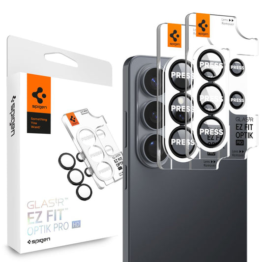 Takakameran suojakalvo Spigen GlastR EZ FIT Optik Pro HD Samsung Galaxy S26 Ultra S948:lle, Panssarilasi, 2 kappaleen setti, Musta