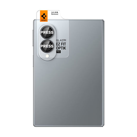 Takakameran suojakalvo Spigen GlastR EZ FIT Optik Pro HD Samsung Galaxy Z Fold8 F971:lle, karkaistu lasi, 2 kappaleen setti, musta AGL11944