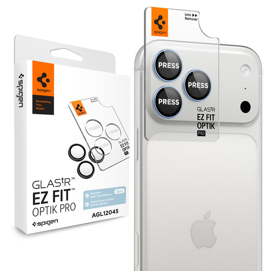 Takakameran suojakalvo Spigen GlastR EZ FIT Optik Pro Apple iPhone 18 Pro / 18 Pro Max -puhelimelle, karkaistu lasi, 2 kappaleen setti, sininen AGL12045