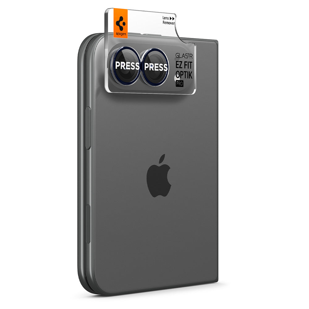 Takakameran suojakalvo Spigen GlastR EZ FIT Optik Pro Apple iPhone Duolle, karkaistu lasi, 2 kappaleen setti, laivastonsininen AGL12011
