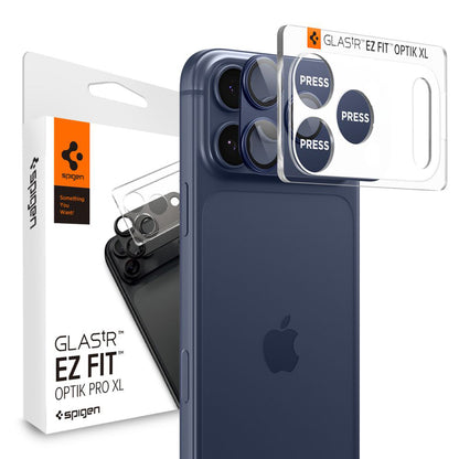 Takakameran suojakalvo Spigen GlastR EZ FIT Optik Pro XL Apple iPhone 17 Pro Maxille, Panssarilasi, Sininen AGL10651