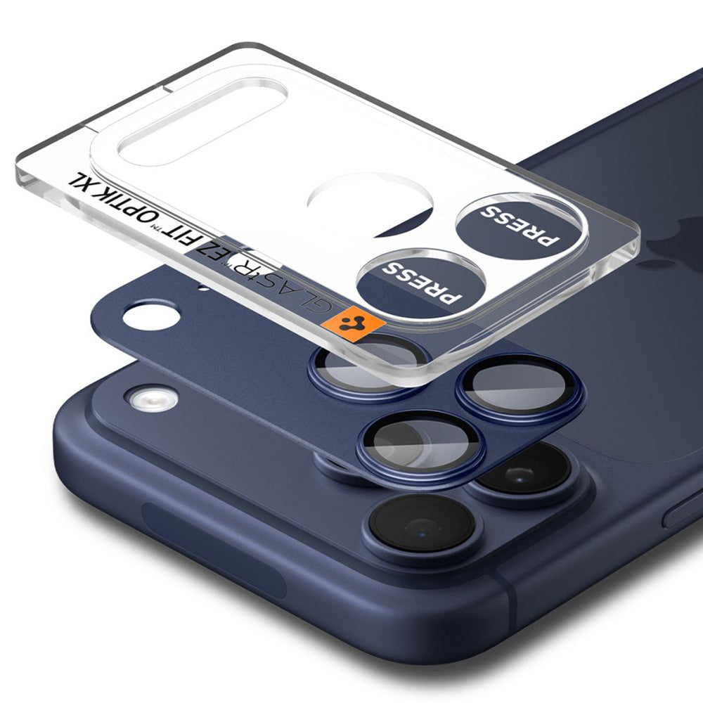 Takakameran suojakalvo Spigen GlastR EZ FIT Optik Pro XL Apple iPhone 17 Pro Maxille, Panssarilasi, Sininen AGL10651
