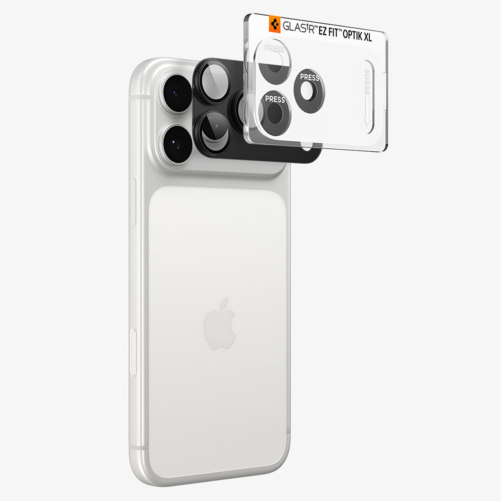 Spigen GlastR EZ FIT Optik Pro XL Rear Camera Protective Film for Apple iPhone 18 Pro Max, Tempered Glass, Dark Gray AGL12039