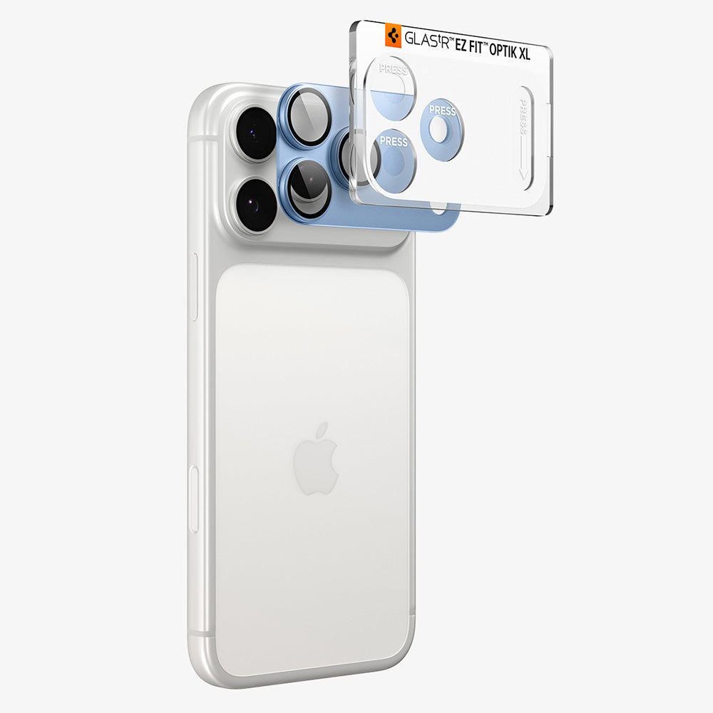 Spigen GlastR EZ FIT Optik Pro XL Rear Camera Protective Film for Apple iPhone 18 Pro, Tempered Glass, Blue AGL12037