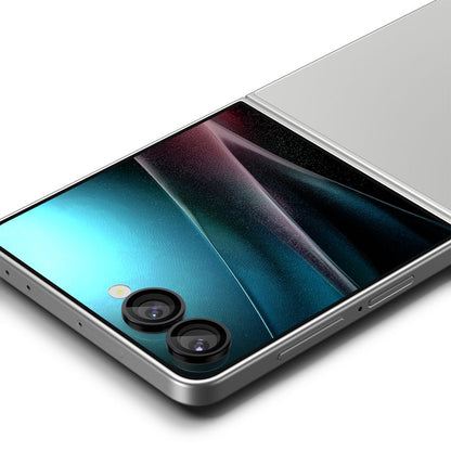 Takakameran suojakalvo Spigen GlastR EZ FIT Optik Pro HD Samsung Galaxy Z Flip7 F766:lle, Karkaistu lasi, 2 kappaleen setti, Musta AGL09587