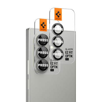 Takakameran suojakalvo Spigen GlastR EZ FIT Optik Pro HD Samsung Galaxy Z Fold7 F966:lle, Karkaistu lasi, 2 kappaleen setti, Musta AGL09581