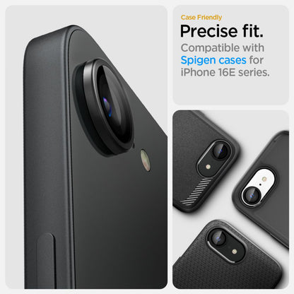 Takakameran suojakalvo Spigen GlastR EZ FIT Optik Pro Apple iPhone 17e / 16e, Panssarilasi, 2 kappaleen setti, Musta AGL09279