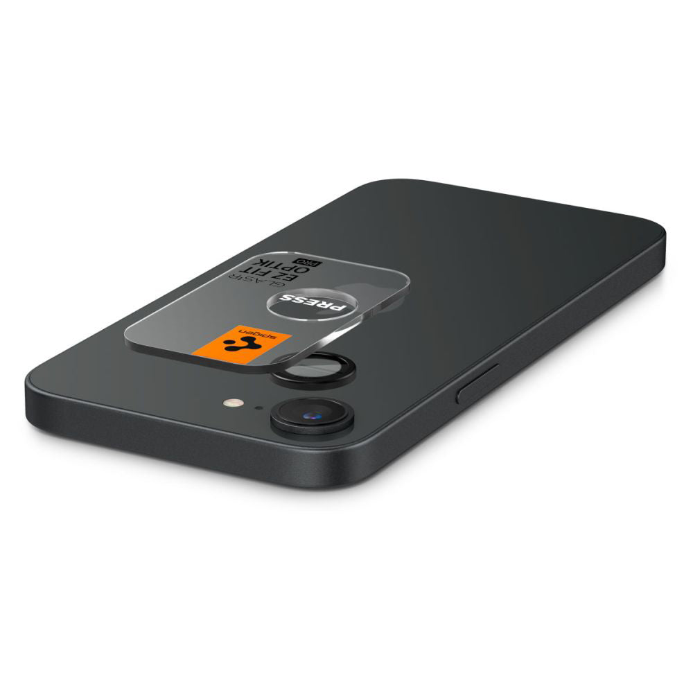 Takakameran suojakalvo Spigen GlastR EZ FIT Optik Pro Apple iPhone 17e / 16e, Panssarilasi, 2 kappaleen setti, Musta AGL09279