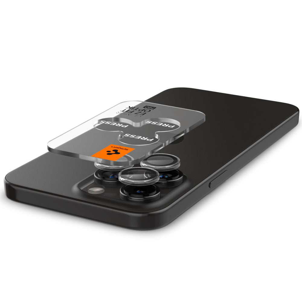 Takakameran suojakalvo Spigen GlastR EZ FIT Optik Pro Apple iPhone 17 Pro Max / 17 Pro, Karkaistu lasi, 2 kappaleen setti, Läpinäkyvä