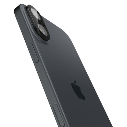 Suojakalvo Spigen GlastR Optik Apple iPhone 16 Plus / 16 takakameralle, Karkaistu lasi, 2 kappaleen setti, Musta AGL07922