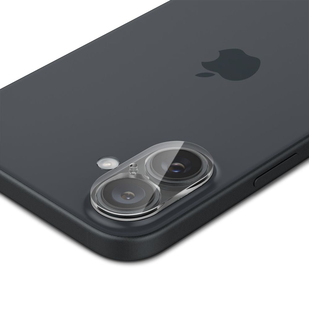 Spigen GlastR Optik takakameran suojakalvo Apple iPhone 16 Plus / 16:lle, karkaistu lasi, 2 kappaleen setti, läpinäkyvä AGL07923
