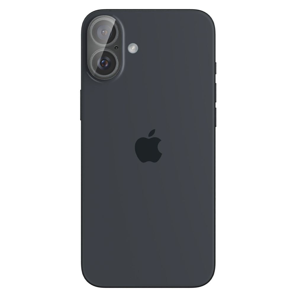 Spigen GlastR Optik takakameran suojakalvo Apple iPhone 16 Plus / 16:lle, karkaistu lasi, 2 kappaleen setti, läpinäkyvä AGL07923