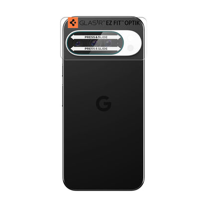 Takakameran suojakalvo Spigen GlastR Optik Google Pixel 10 Prolle, karkaistu lasi, 2 kappaleen setti, läpinäkyvä AGL09662
