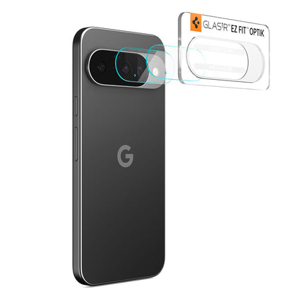 Takakameran suojakalvo Spigen GlastR Optik Google Pixel 10:lle, karkaistu lasi, 2 kappaleen setti, läpinäkyvä AGL09661