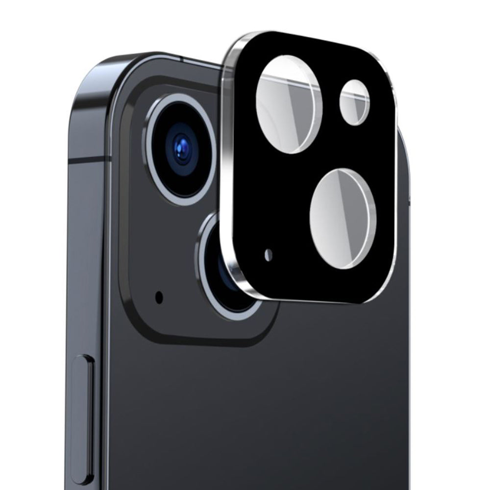 Techsuit Rear Camera Protective Film for Apple iPhone 15 Plus / 15, Tempered Glass, Black