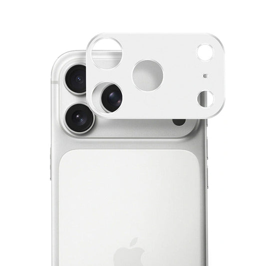 Takakameran suojakalvo Techsuit Apple iPhone 17 Pro Maxille, karkaistu lasi, hopea