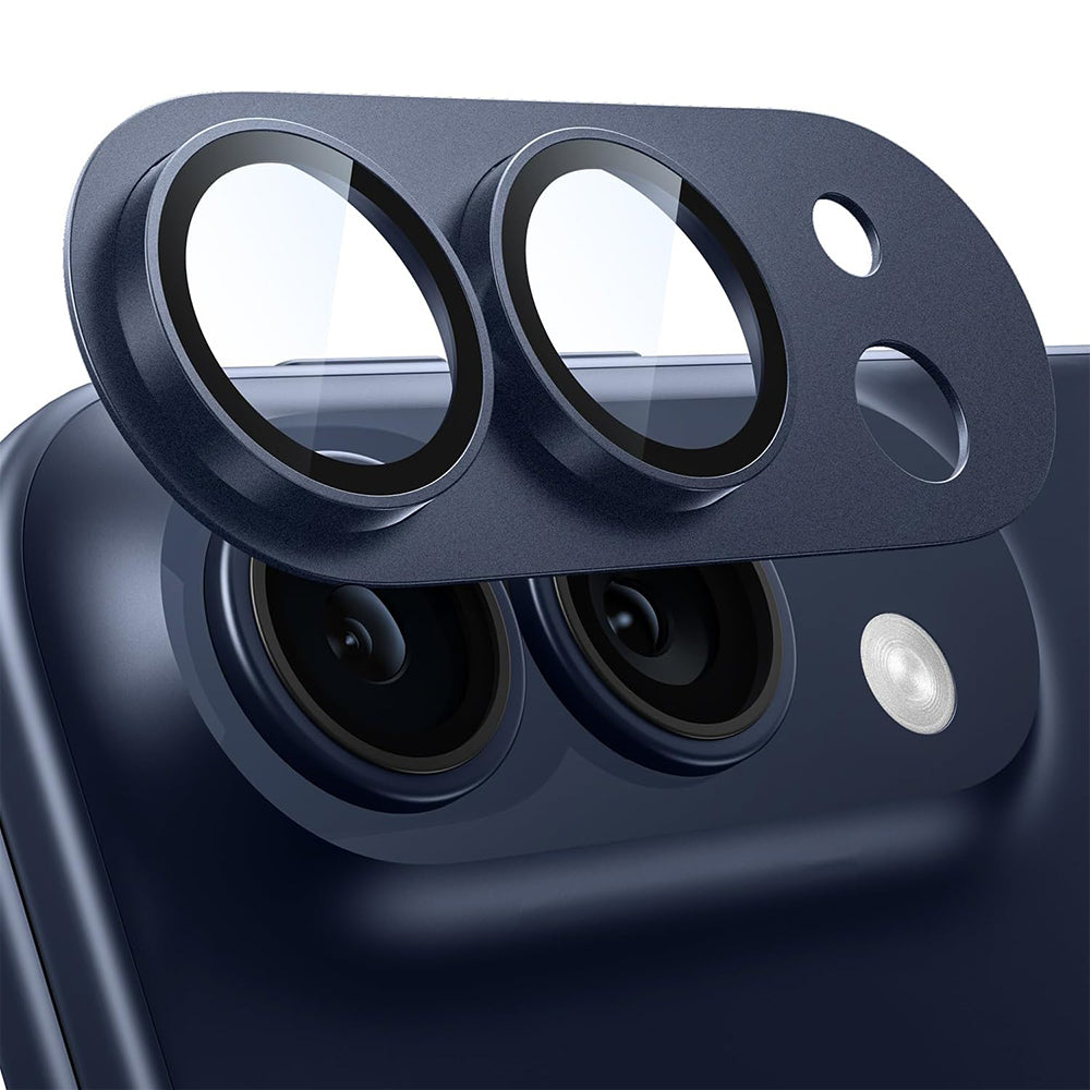 Techsuit Rear Camera Protector for Apple iPhone Duo, Tempered Glass, Navy Blue