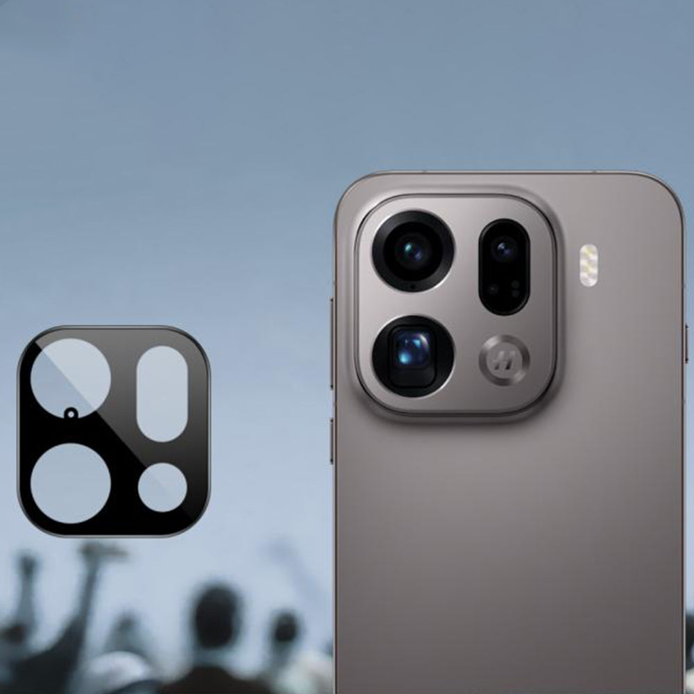Techsuit-suojakalvo Oppo Find X9 Pro:n takakameralle, karkaistu lasi, musta