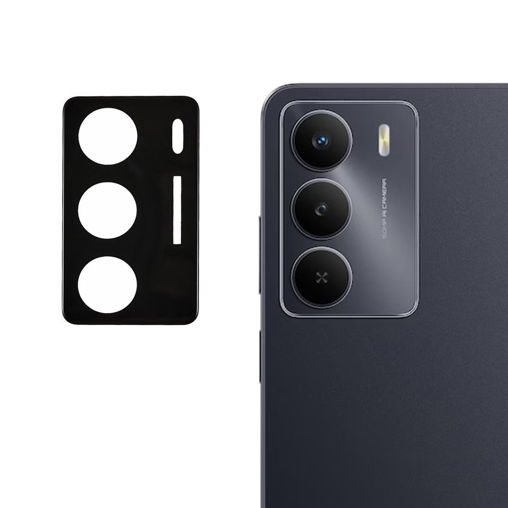 Techsuit takakameran suojakalvo Realme 14x:lle, karkaistu lasi, musta