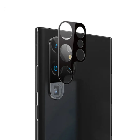 Techsuit takakameran suojakalvo Samsung Galaxy S23 Ultra S918:lle, karkaistu lasi, musta