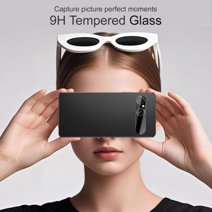 Techsuit takakameran suojakalvo Sony Xperia 10 VII:lle, karkaistu lasi, musta