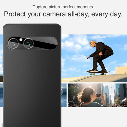 Techsuit takakameran suojakalvo Sony Xperia 10 VII:lle, karkaistu lasi, musta