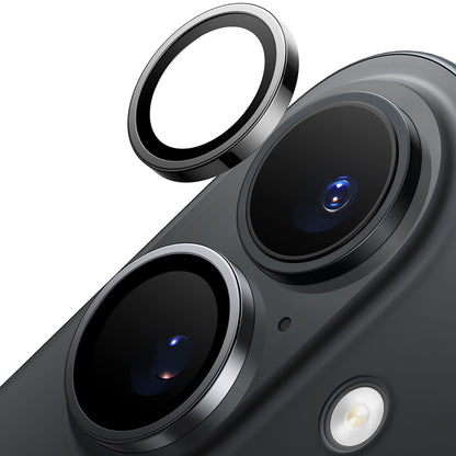Torras Lensguard -takakameran suojakalvo Apple iPhone 16 Plus / 16, karkaistu lasi, musta