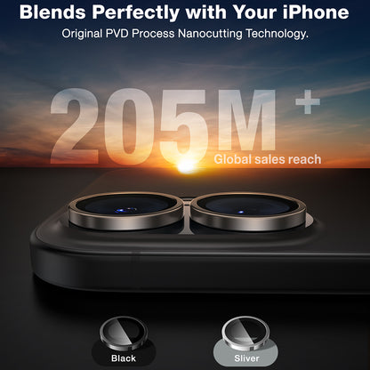 Torras Lensguard -takakameran suojakalvo Apple iPhone 16 Plus / 16, karkaistu lasi, musta