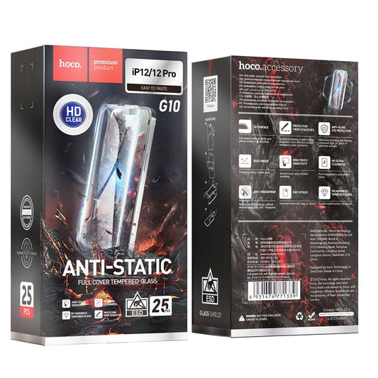 HOCO-suojakalvo Apple iPhone 12 Pro Max -puhelimelle, Panssarilasi, Täysliima, 25 kappaleen setti, Musta