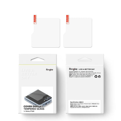 Ringke Cover Display ulkoinen näytönsuojakalvo Samsung Galaxy Z Flip6 F741:lle, karkaistu lasi, AB Ultra Glue, 2 kappaleen setti