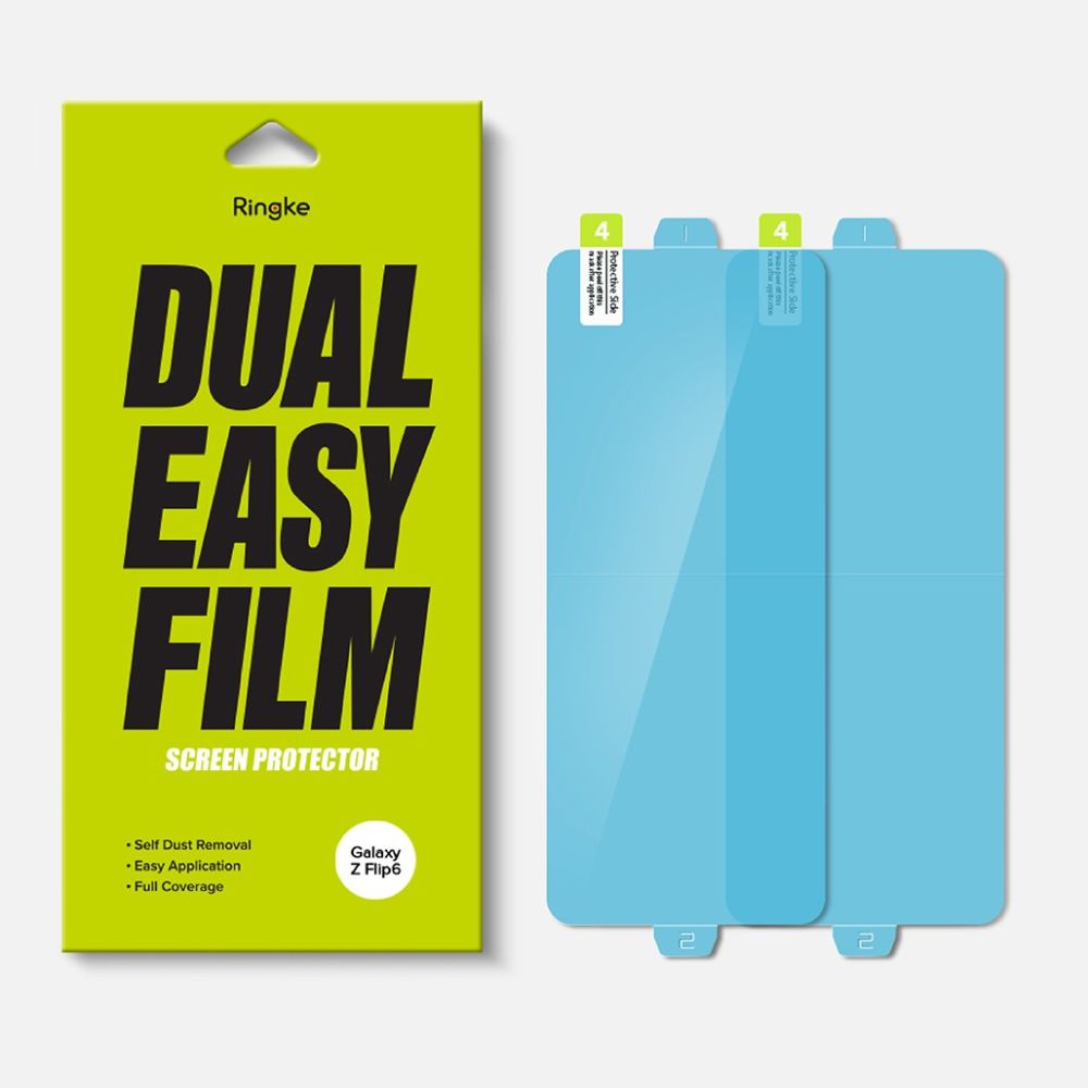 Ringke Dual Easy sisäinen näytönsuojakalvo Samsung Galaxy Z Flip6 F741:lle, Muovi, 2 kappaleen setti
