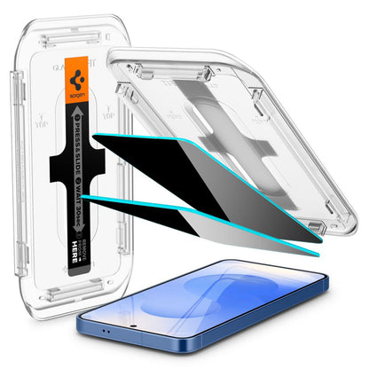Spigen GlastR EZ FIT HD Privacy-näytönsuoja Samsung Galaxy S25 S931 / S24 S921:lle, karkaistu lasi, täysi liima, 2 kappaleen setti