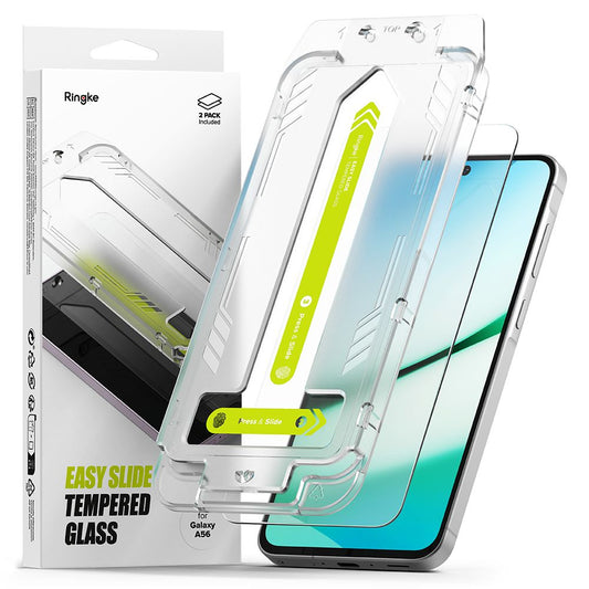 Ringke Easy Slide -näytönsuojakalvo Samsung Galaxy A56 A566:lle, karkaistu lasi, täysliima, 2 kappaleen setti