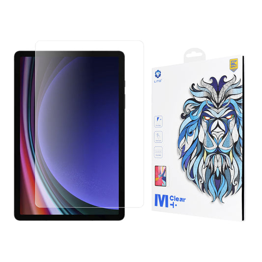 Lito Classic -näytönsuoja Samsung Galaxy Tab S9 FE / Tab S9:lle, karkaistu lasi, täysiliimainen, 2.5D