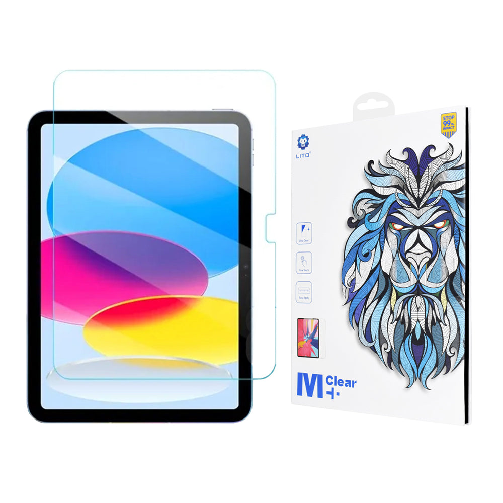 Clear Lito Classic -näytönsuoja Apple iPadille (2025) / (2022), karkaistu lasi, täysiliimainen, 2.5D