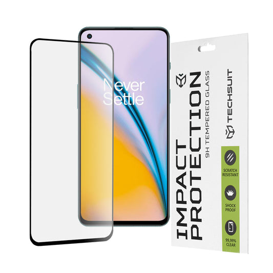 Techsuit-näytönsuoja OnePlus Nord 2T / Nord CE 5G / Nord 2 5G:lle, karkaistu lasi, täysi liima, 111D, musta
