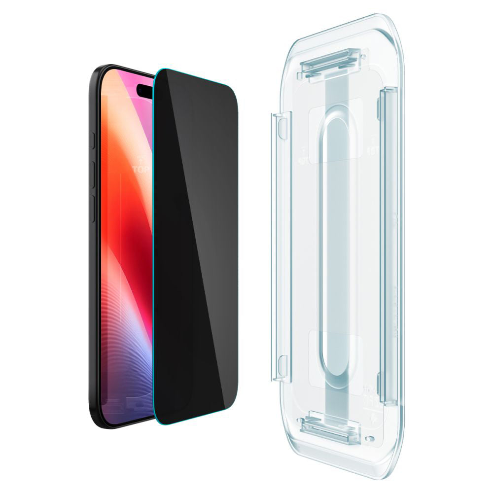 Näytönsuojakalvo Privacy Spigen GlastR EZ FIT Apple iPhone 17 Air:lle, Panssarilasi, Täysliima, 2 kappaleen setti