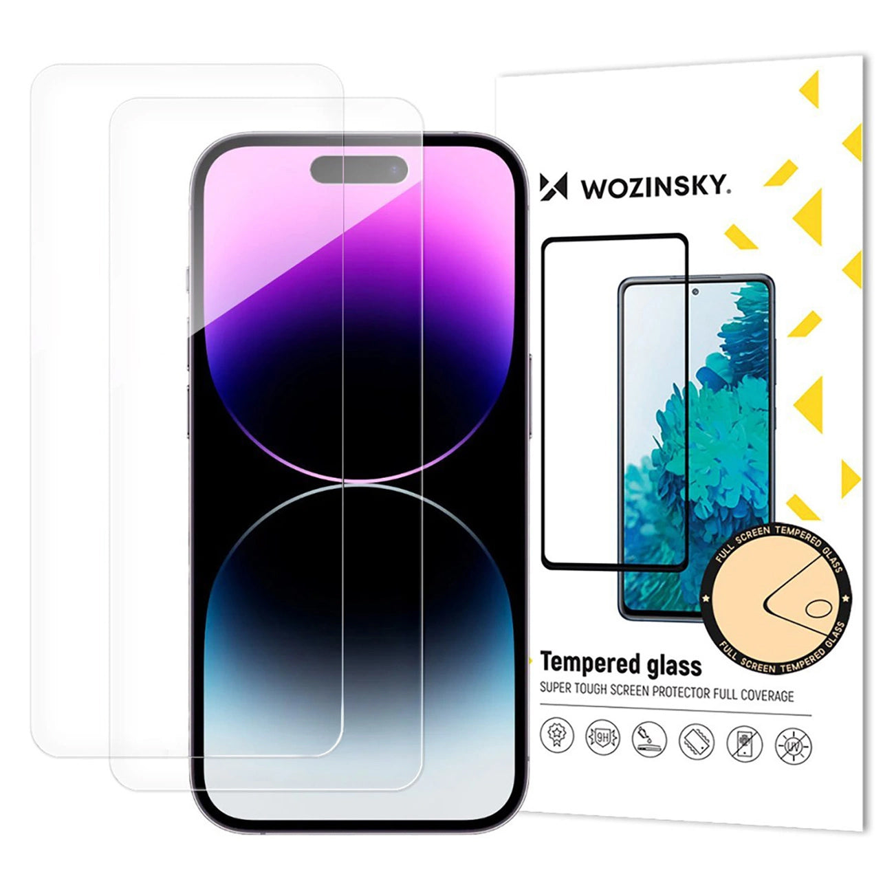 WZK-näytönsuojakalvo Apple iPhone 17 Airille, Panssarilasi, Full Glue, 2 kappaleen setti