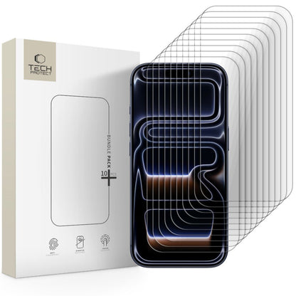 Tech-Protect näytönsuojakalvo Apple iPhone 17 Pro / 17 / 16 Pro, Panssarilasi, Täysliima, 10 kappaleen setti