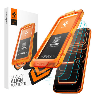 Spigen GlastR Align Master Slim -suojakalvo Apple iPhone 17 Pro:lle, Panssarilasi, Täysliima, 3 kappaleen setti AGL10103