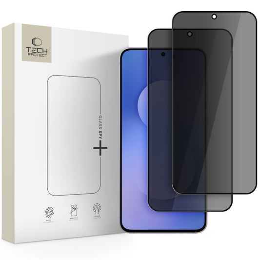Privacy Tech-Protect Spy+ -näytönsuoja Samsung Galaxy A57 5G / A37 5G / S25 FE -puhelimille, karkaistu lasi, täysiliimainen, 2 kappaleen setti