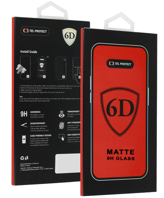 OEM Matte Näytönsuoja Apple iPhone 18 Pro Maxille, Karkaistu Lasi, Täysi Liima, 6D, Musta